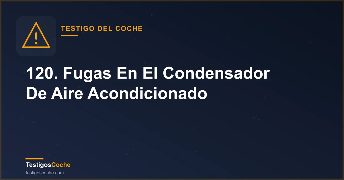 120. Fugas En El Condensador De Aire Acondicionado