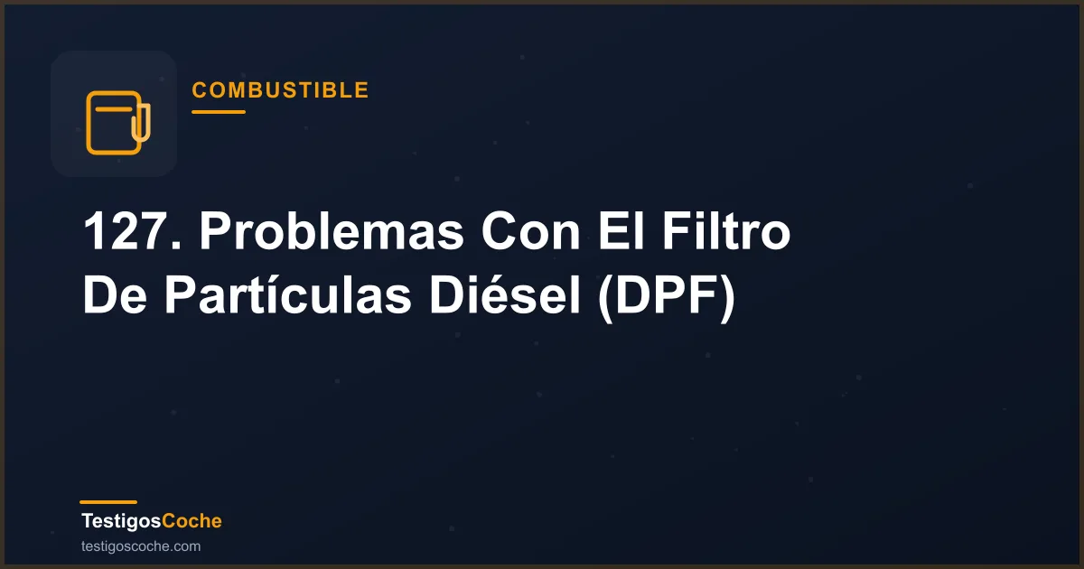 127. Problemas Con El Filtro De Partículas Diésel (DPF)