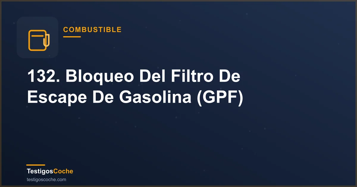 132. Bloqueo Del Filtro De Escape De Gasolina (GPF)