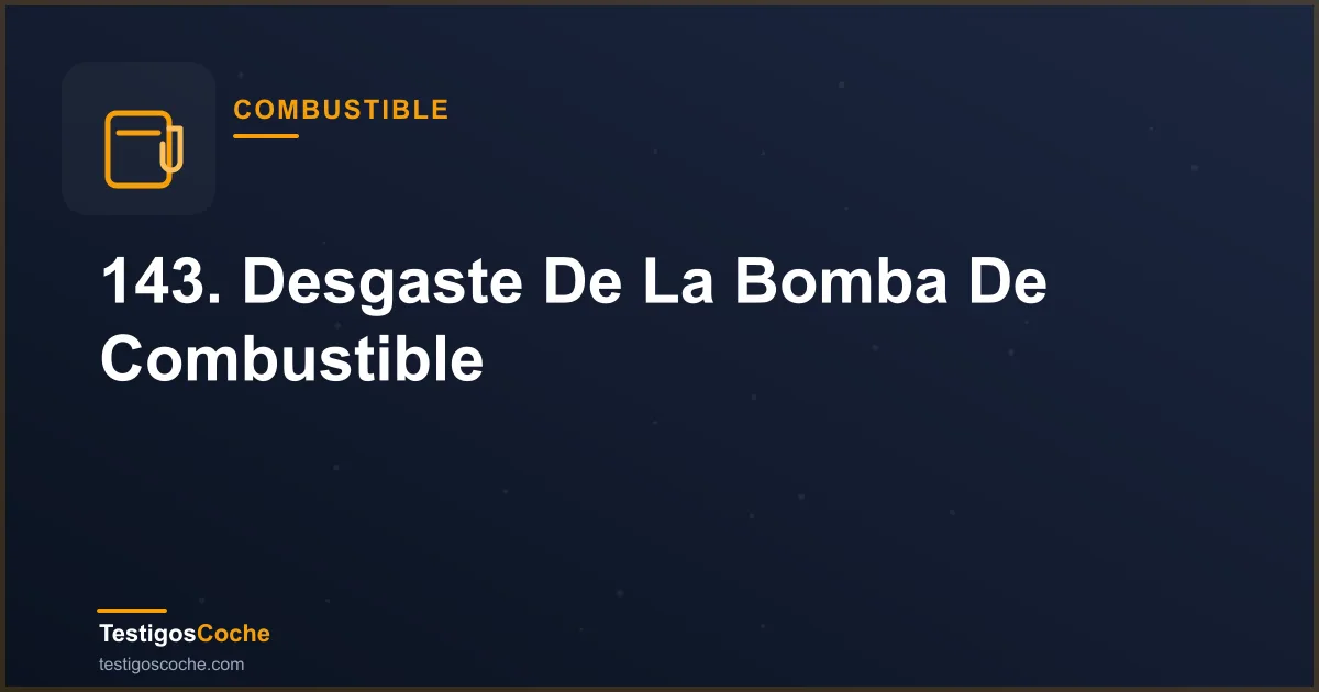143. Desgaste De La Bomba De Combustible