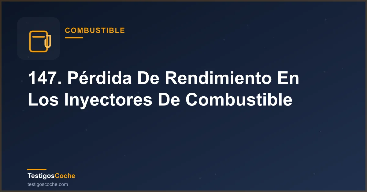 147. Pérdida De Rendimiento En Los Inyectores De Combustible
