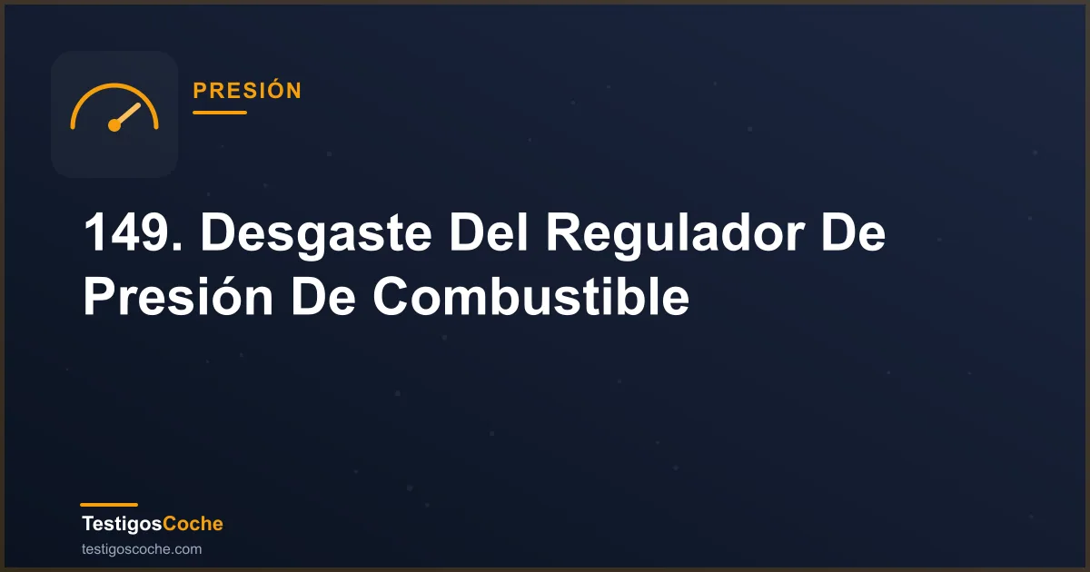 149. Desgaste Del Regulador De Presión De Combustible