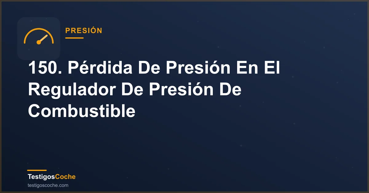 150. Pérdida De Presión En El Regulador De Presión De Combustible