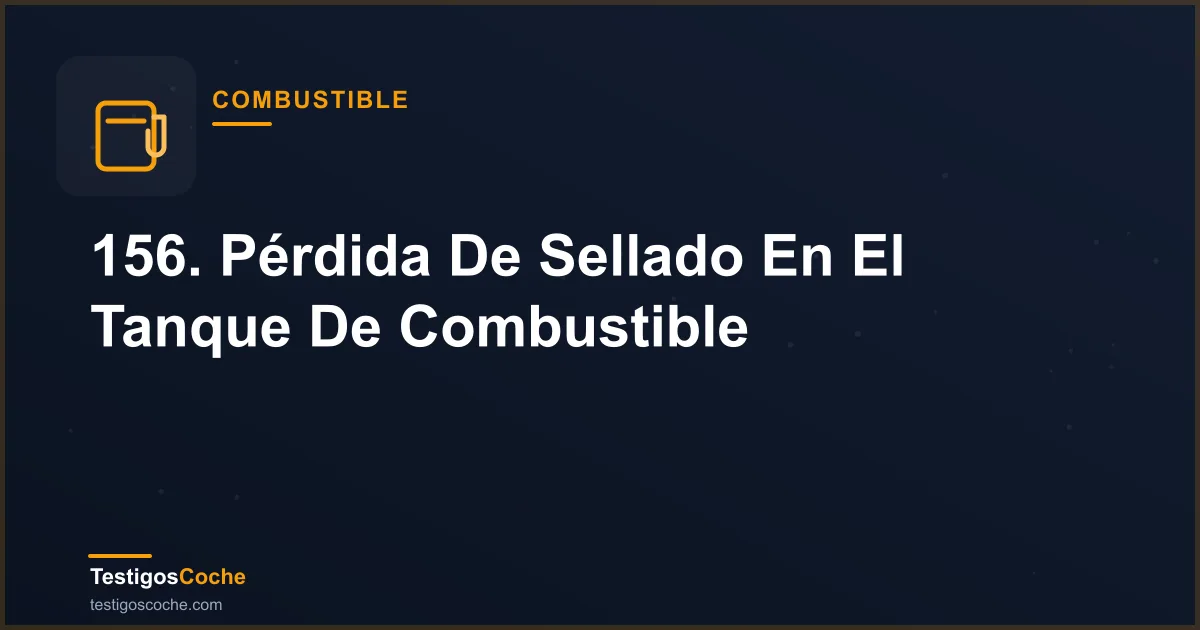 156. Pérdida De Sellado En El Tanque De Combustible