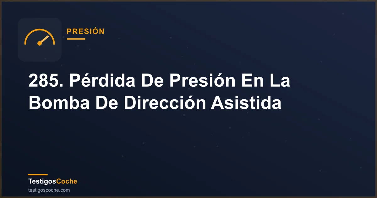 285. Pérdida De Presión En La Bomba De Dirección Asistida