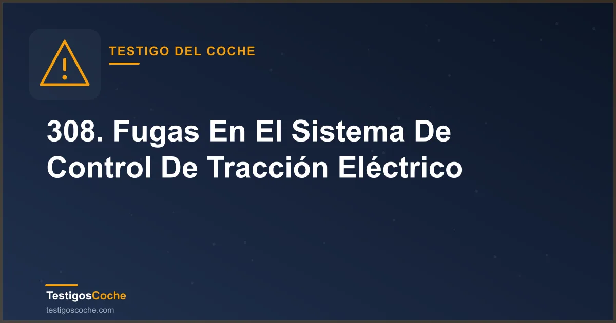 308. Fugas En El Sistema De Control De Tracción Eléctrico
