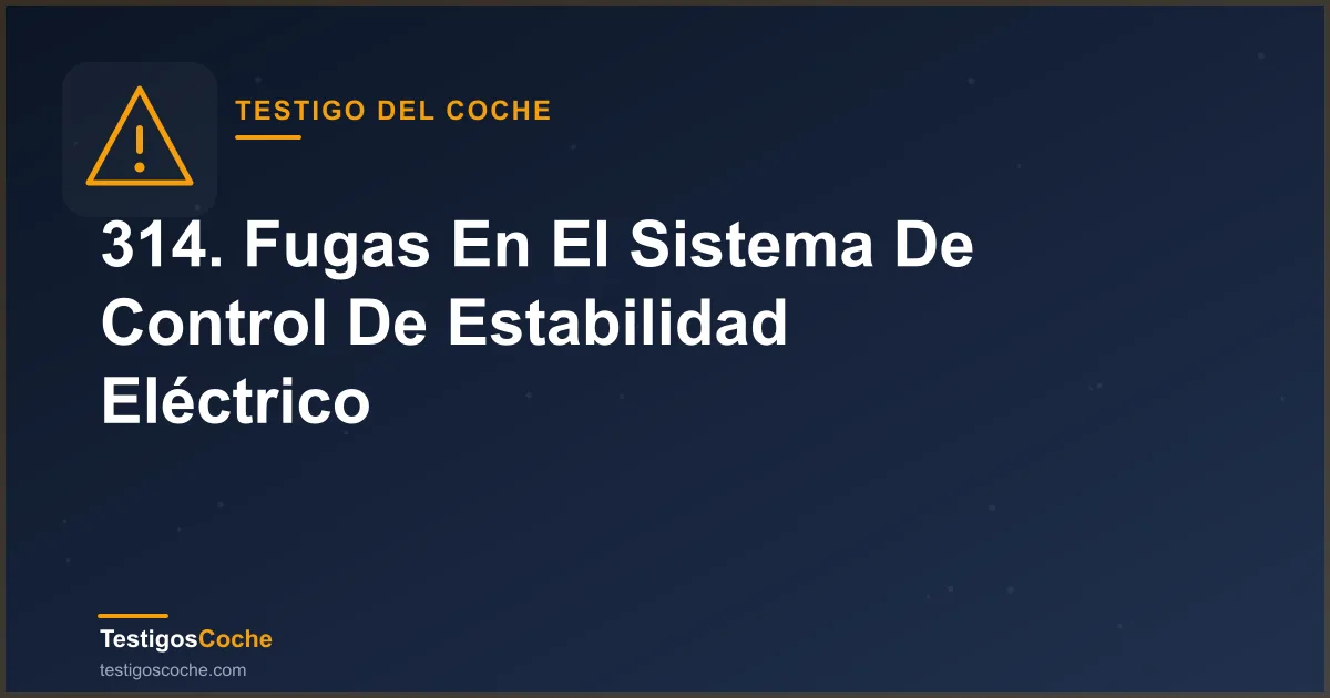 314. Fugas En El Sistema De Control De Estabilidad Eléctrico