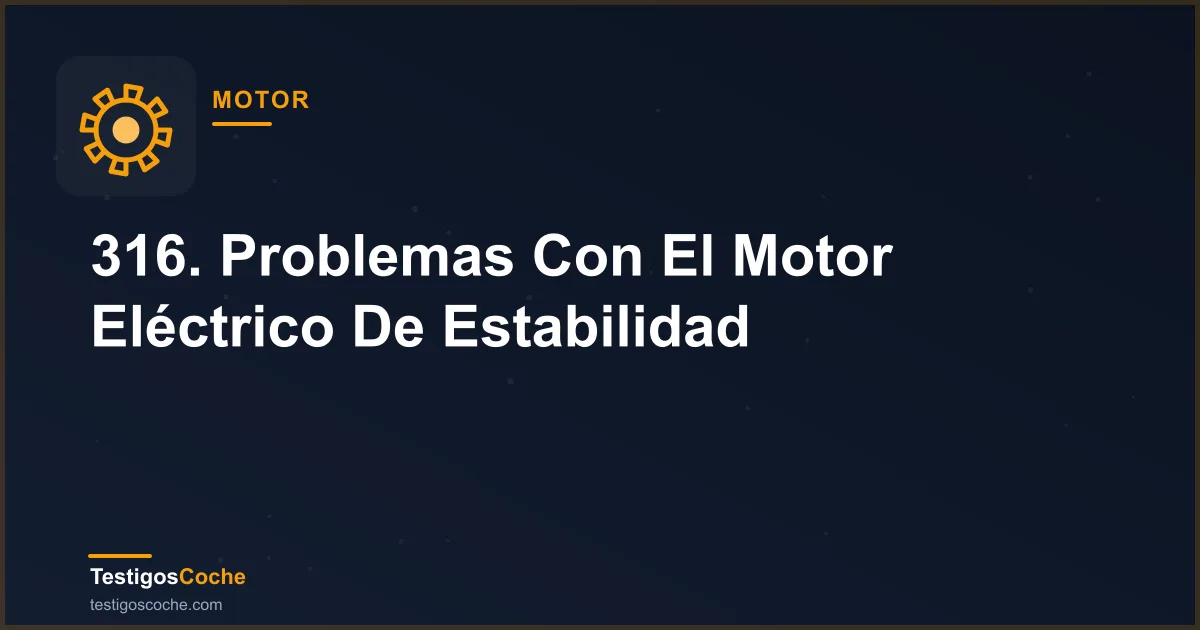 316. Problemas Con El Motor Eléctrico De Estabilidad