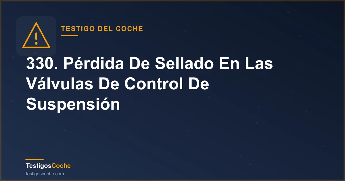 330. Pérdida De Sellado En Las Válvulas De Control De Suspensión