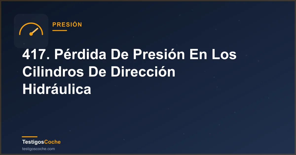 417. Pérdida De Presión En Los Cilindros De Dirección Hidráulica