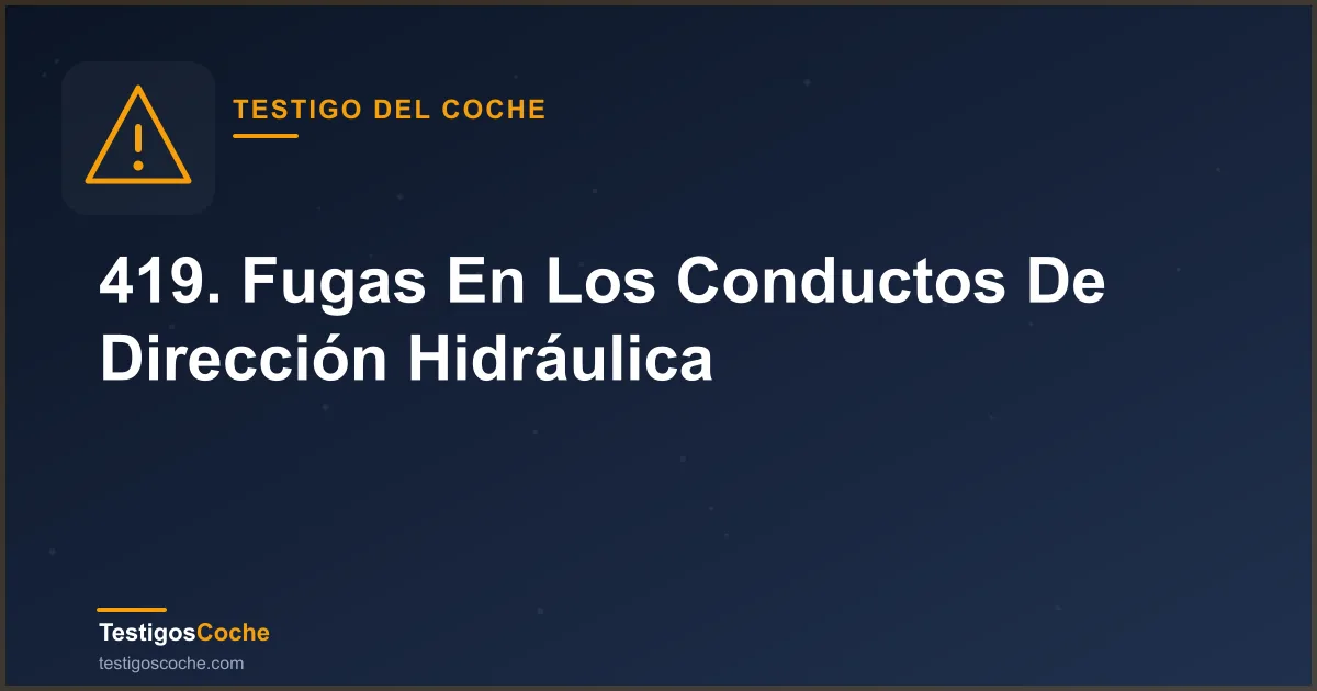 419. Fugas En Los Conductos De Dirección Hidráulica