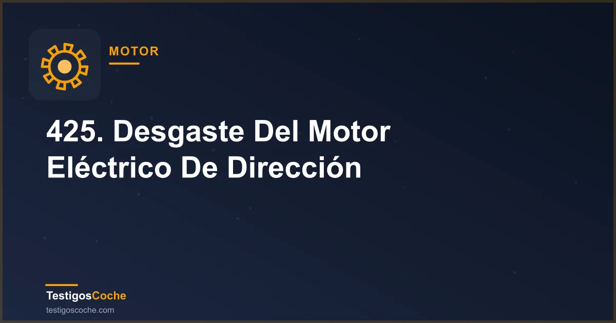 425. Desgaste Del Motor Eléctrico De Dirección