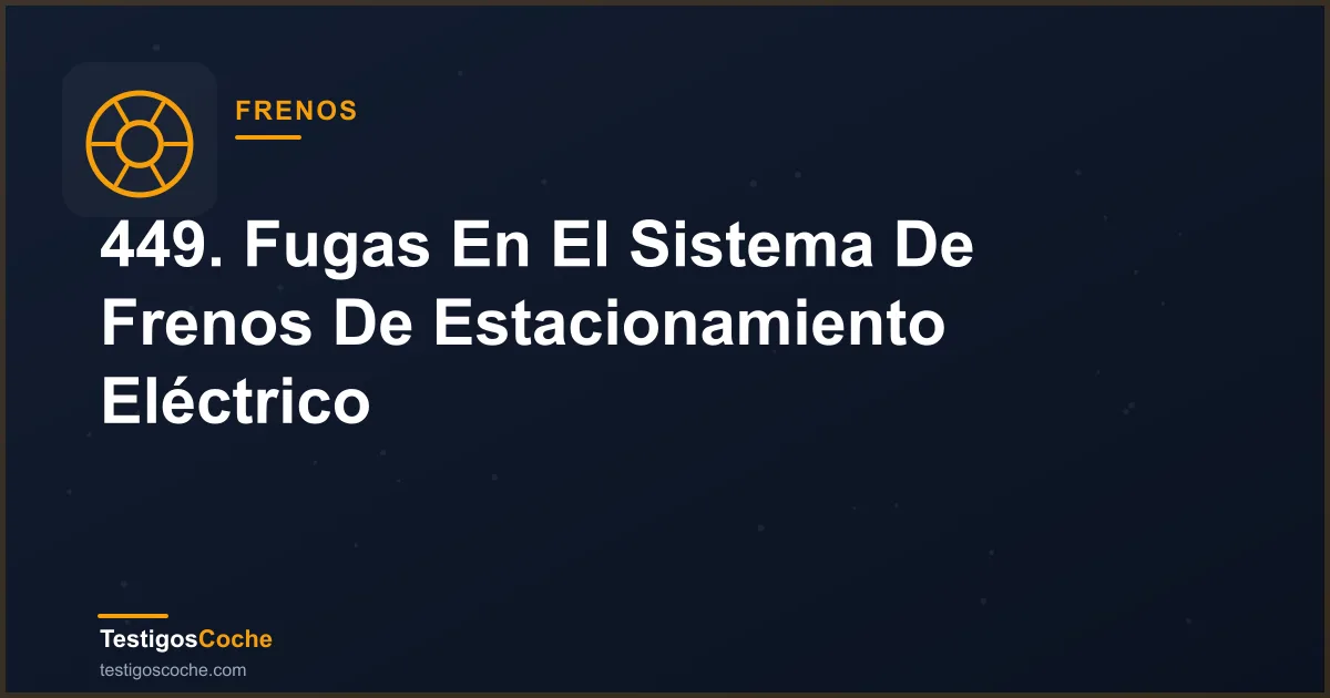 449. Fugas En El Sistema De Frenos De Estacionamiento Eléctrico