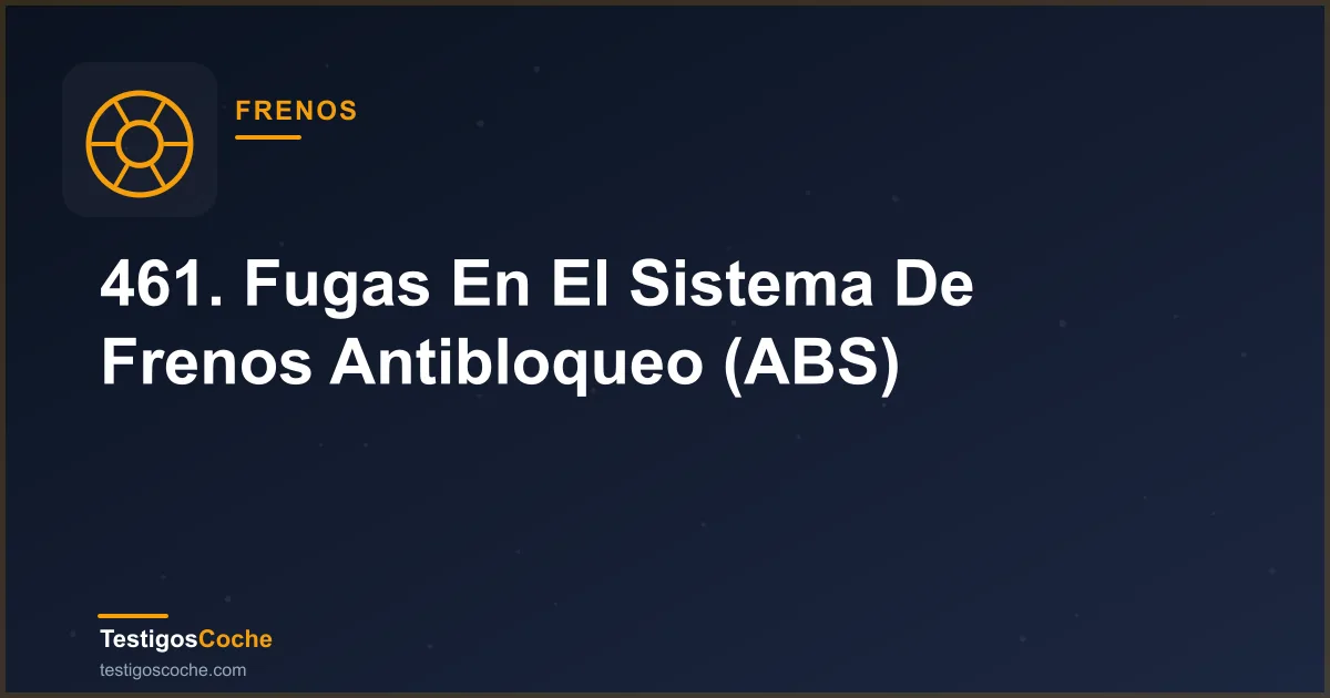 461. Fugas En El Sistema De Frenos Antibloqueo (ABS)