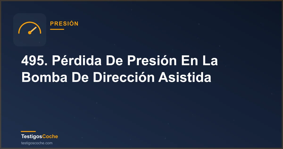 495. Pérdida De Presión En La Bomba De Dirección Asistida