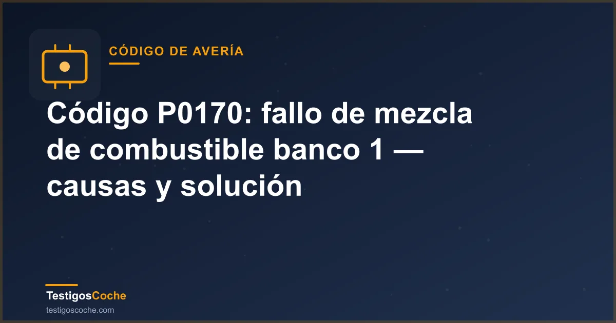 Código P0170: fallo de mezcla de combustible banco 1 — causas y solución