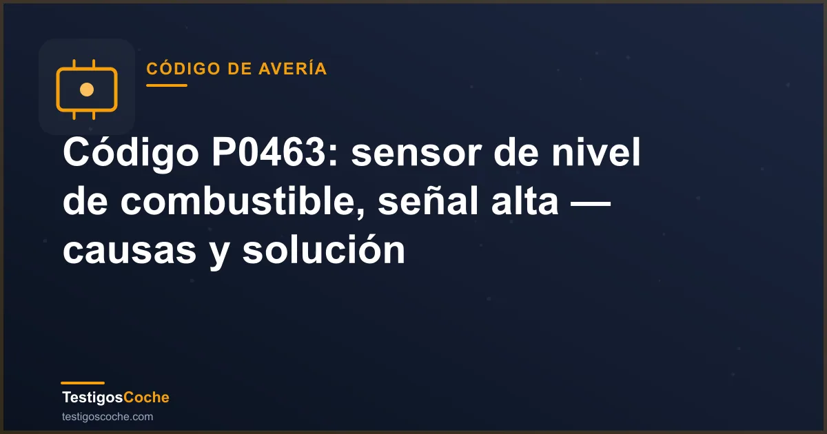 Código P0463: sensor de nivel de combustible, señal alta — causas y solución