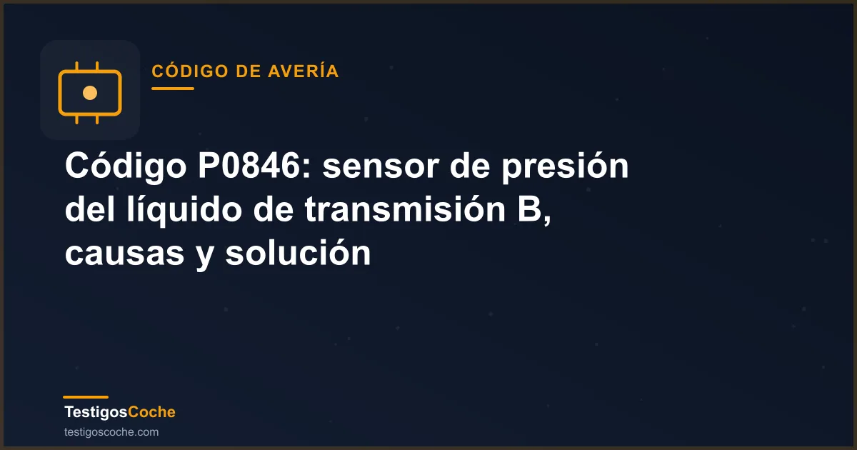Código P0846: sensor de presión del líquido de transmisión B, causas y solución