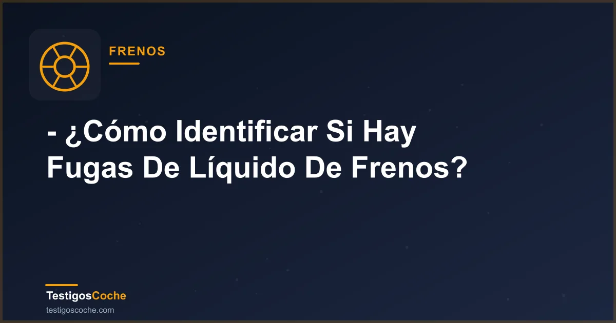 - ¿Cómo Identificar Si Hay Fugas De Líquido De Frenos?