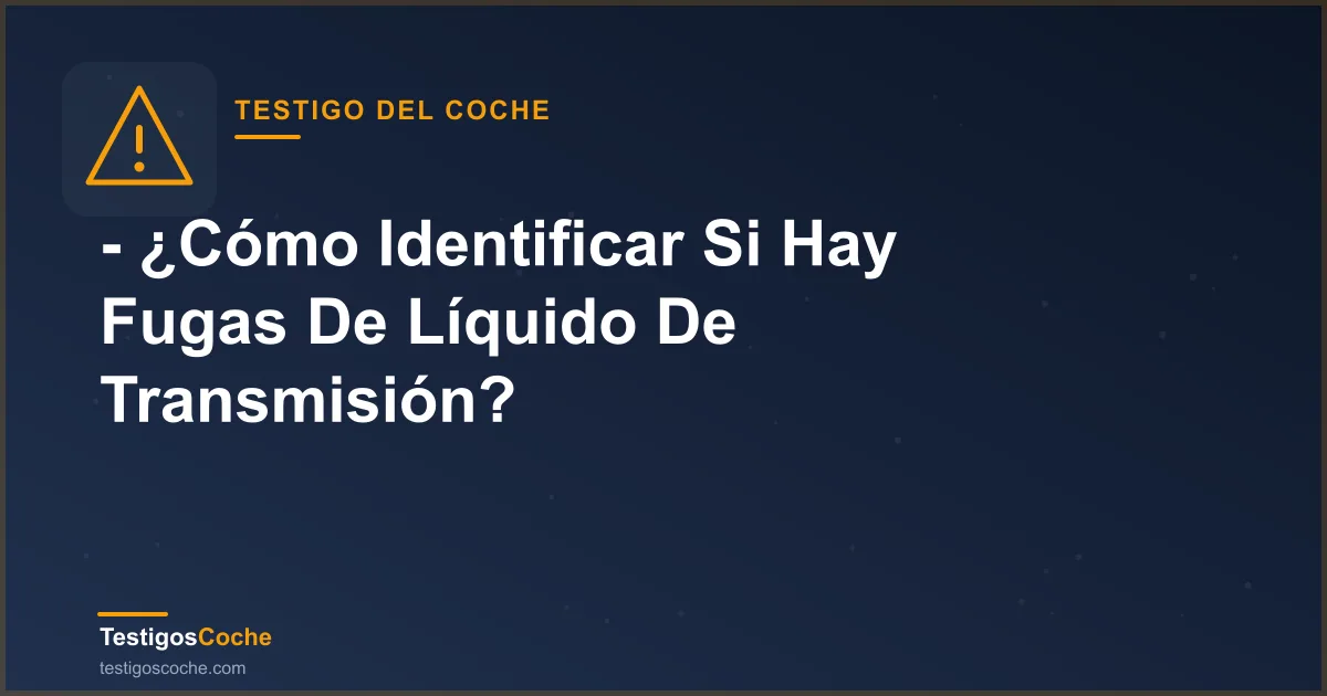 - ¿Cómo Identificar Si Hay Fugas De Líquido De Transmisión?