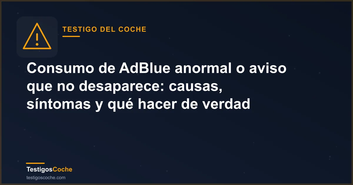 Consumo de AdBlue anormal o aviso que no desaparece: causas, síntomas y qué hacer de verdad