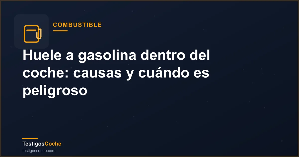 Huele a gasolina dentro del coche: causas y cuándo es peligroso