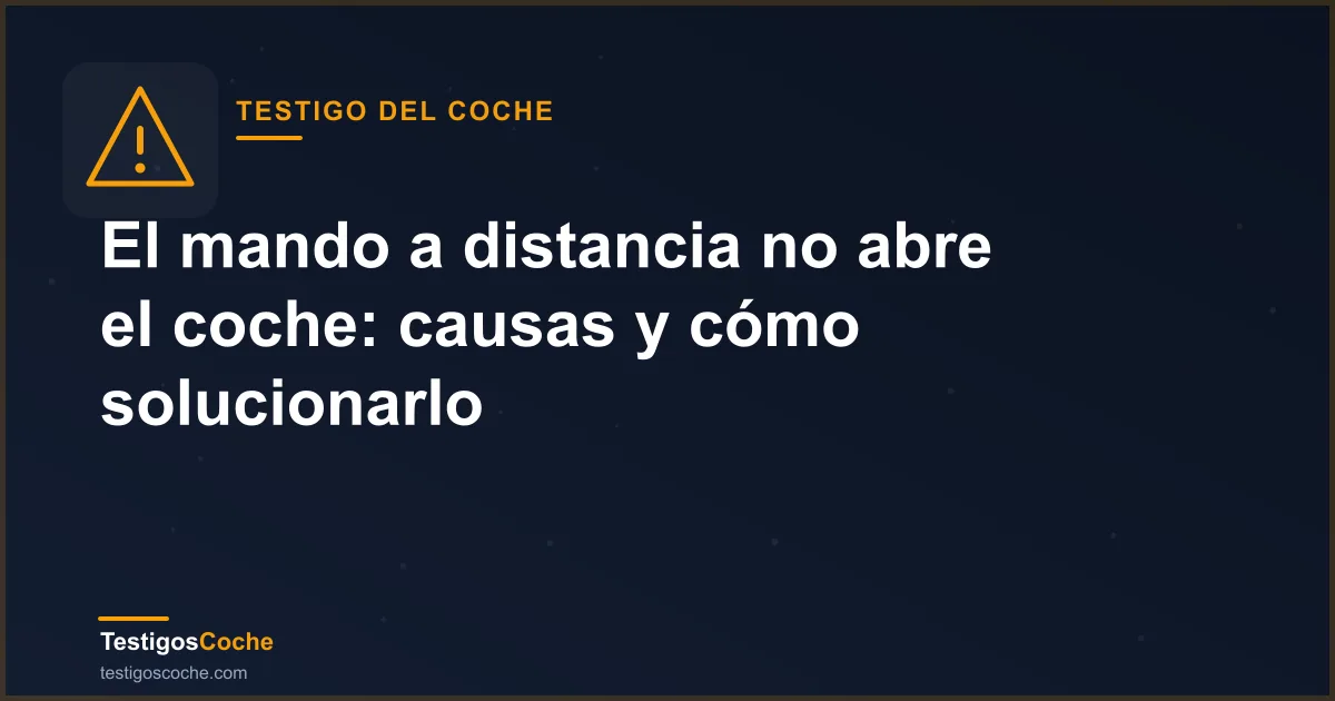 El mando a distancia no abre el coche: causas y cómo solucionarlo