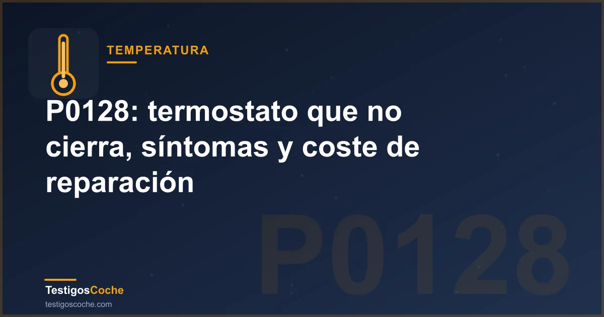 P0128: termostato que no cierra, síntomas y coste de reparación