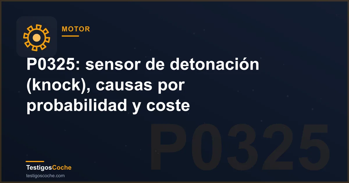 P0325: sensor de detonación (knock), causas por probabilidad y coste