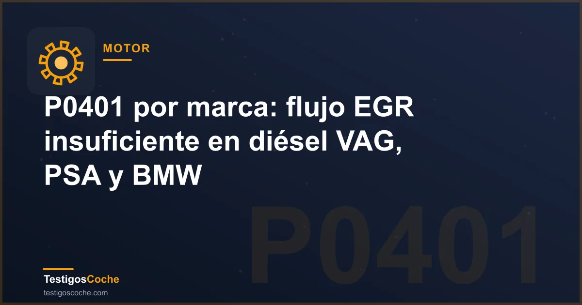 P0401 por marca: flujo EGR insuficiente en diésel VAG, PSA y BMW