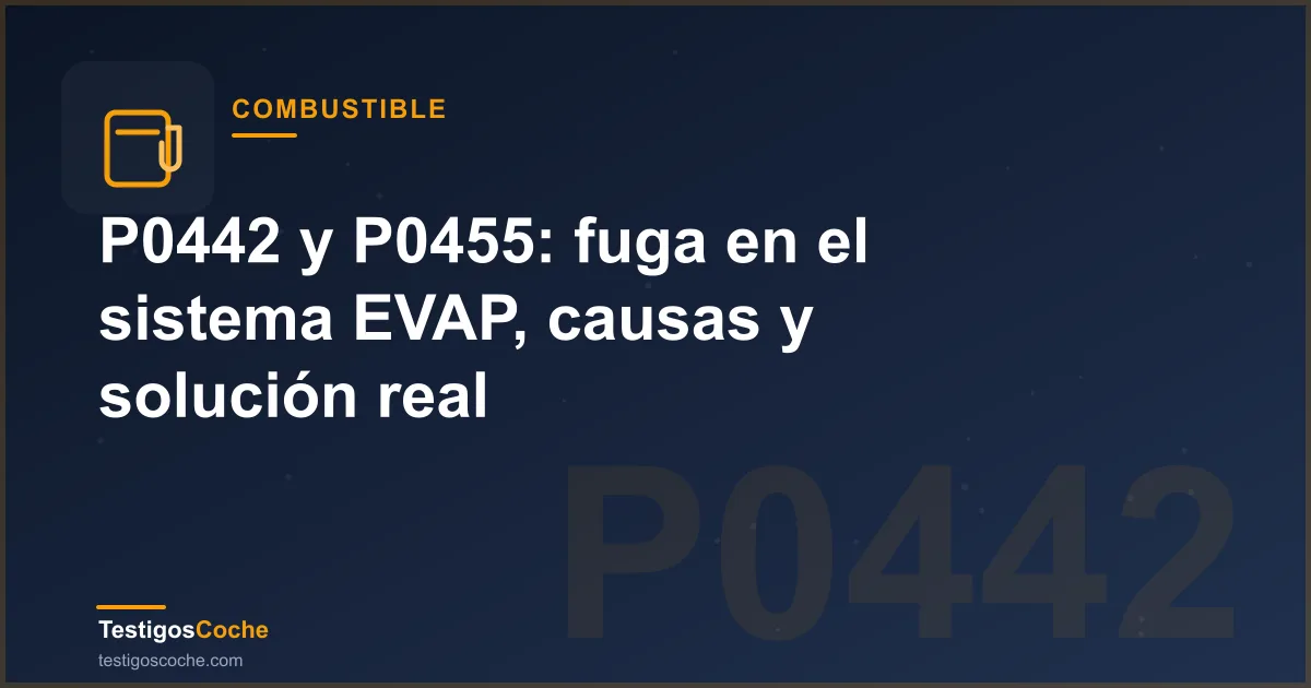 P0442 y P0455: fuga en el sistema EVAP, causas y solución real