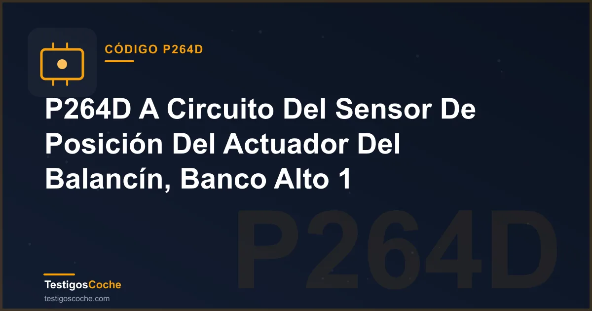 P264D A Circuito Del Sensor De Posición Del Actuador Del Balancín, Banco Alto 1
