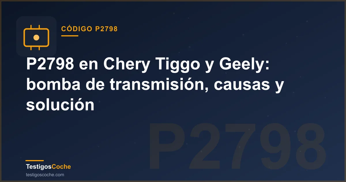 P2798 en Chery Tiggo y Geely: bomba de transmisión, causas y solución