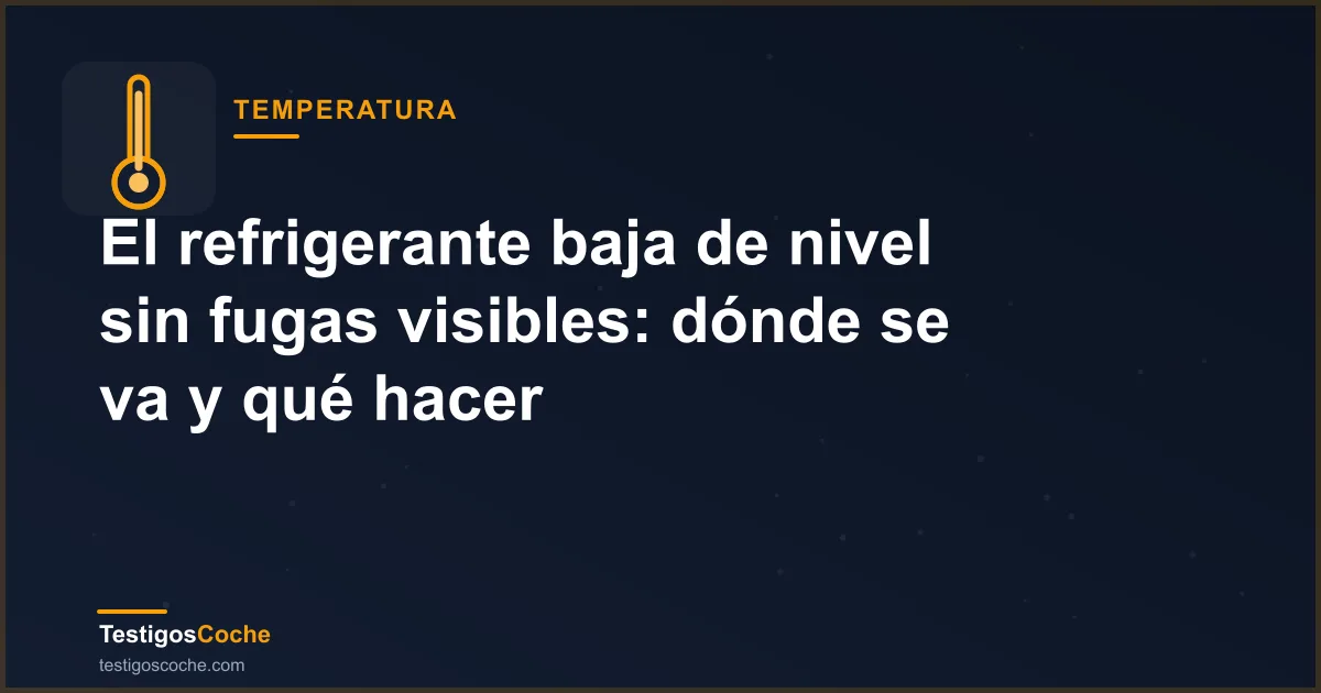 El refrigerante baja de nivel sin fugas visibles: dónde se va y qué hacer