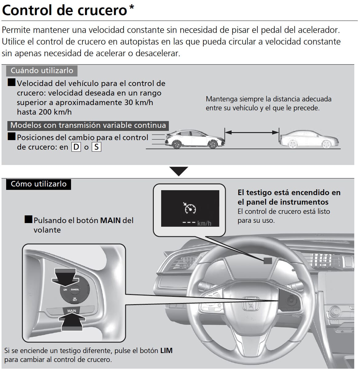 Todo lo que necesitas saber sobre el testigo de control de crucero